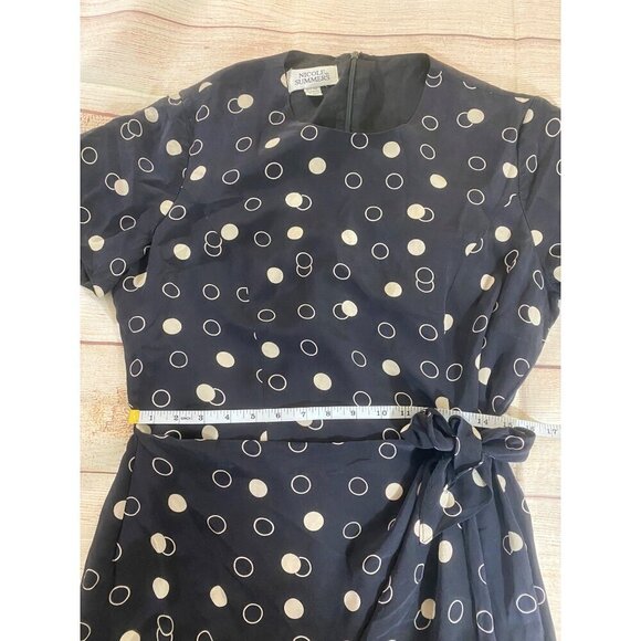 Nicole Summers 100% Silk Women's Polka Dot Wrap Summer Dress - 14 - Picture 9 of 14
